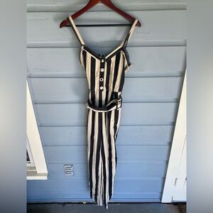 MOONRIVER SLEEVELESS JUMPSUIT WITH BUTTON DETAIL